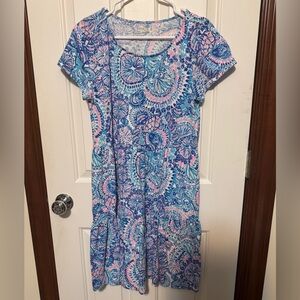 Lilly Pulitzer tiered swing dress size L EUC